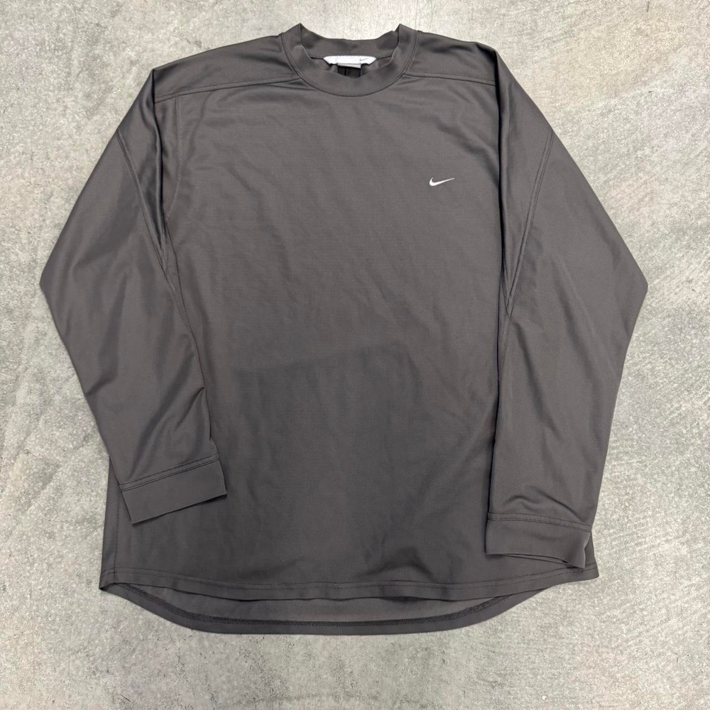 Vintage Nike Men's Long Sleeve Gray Embroidered Athletic Pullover XXL